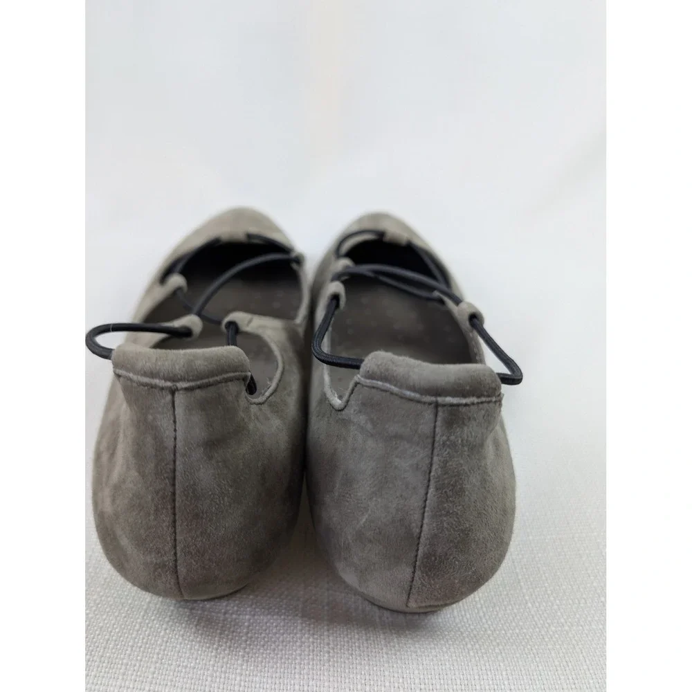 Array Suede Ballet Flats Womens 8.5N Narrow Taupe Strappy Mary Jane Comfort‎